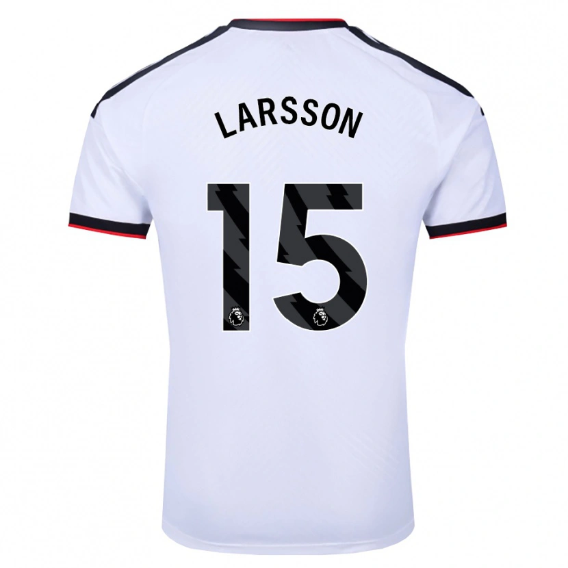 Danxen Pánské Hugo Larsson #15 Bílá Černá Červená Domů Hráčské Dresy 2026/27 Dres