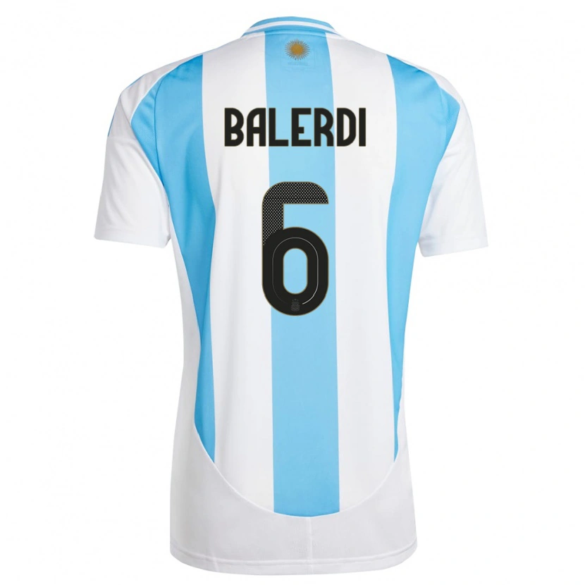 Danxen Dětské Argentina Leonardo Balerdi #6 Bílá Modrá Domů Hráčské Dresy 24-26 Dres