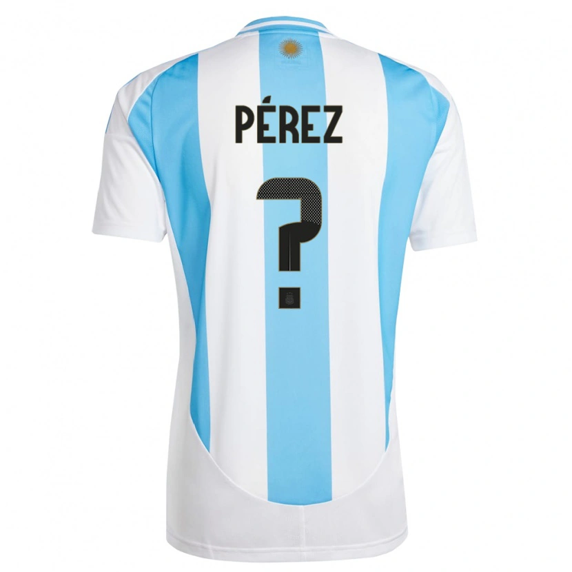 Danxen Dětské Argentina Tomás Pérez #0 Bílá Modrá Domů Hráčské Dresy 24-26 Dres