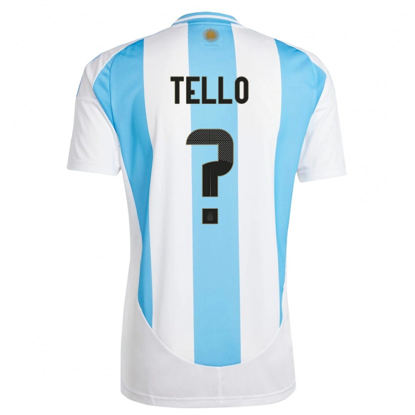 Danxen Dětské Argentina Alejandro Tello #0 Bílá Modrá Domů Hráčské Dresy 24-26 Dres