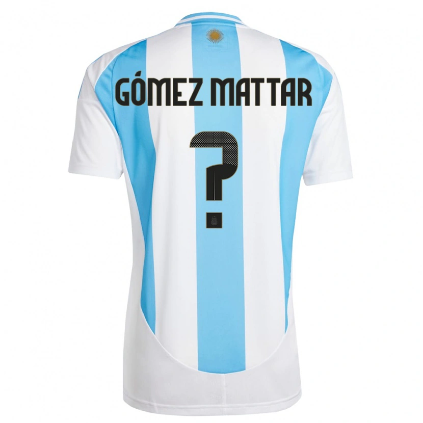 Danxen Dětské Argentina Jerónimo Gómez Mattar #0 Bílá Modrá Domů Hráčské Dresy 24-26 Dres