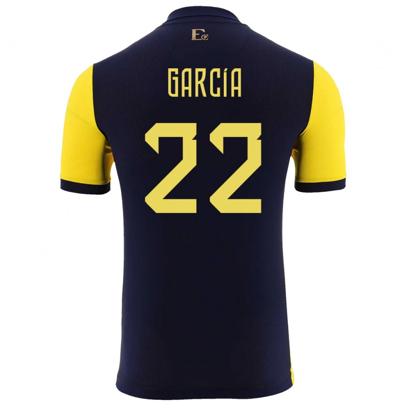 Danxen Dětské Ekvádor Jostin García #22 Žlutá Domů Hráčské Dresy 24-26 Dres