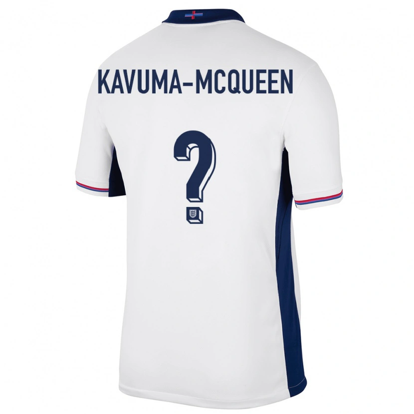Danxen Dětské Anglie Ryan Kavuma-Mcqueen #0 Bílý Domů Hráčské Dresy 24-26 Dres
