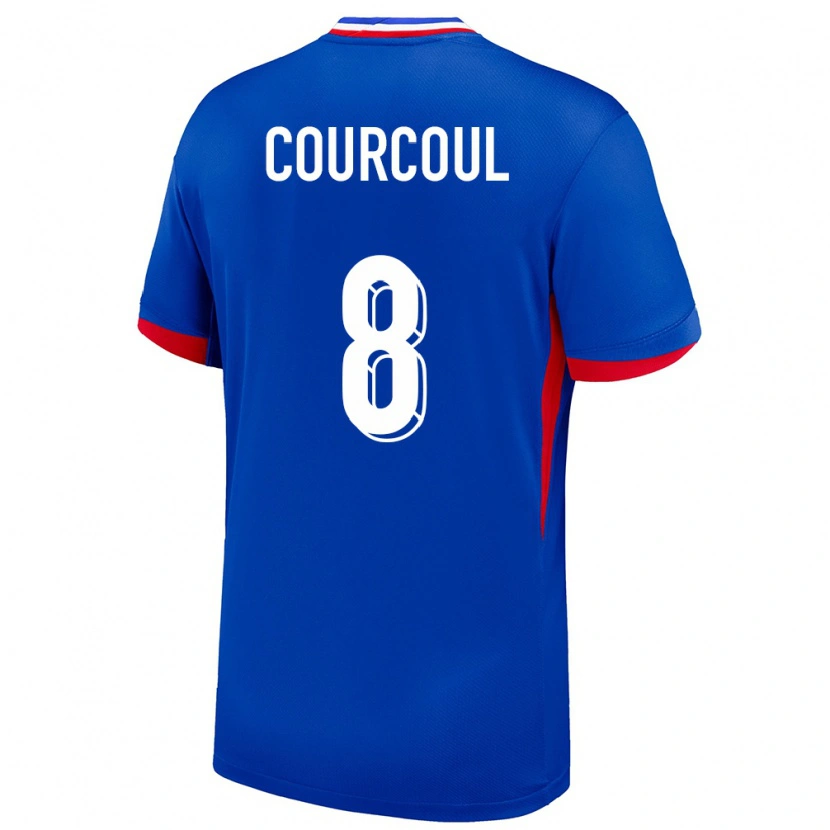 Danxen Dětské Francie Marius Courcoul #8 Modrý Domů Hráčské Dresy 24-26 Dres