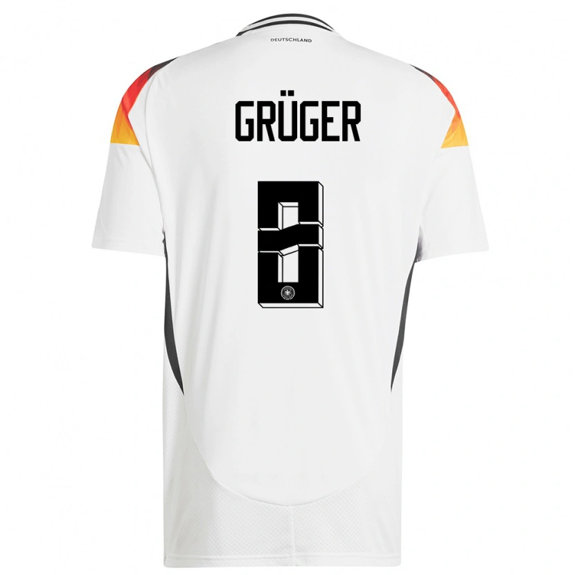 Danxen Dětské Německo Max Grüger #8 Bílý Domů Hráčské Dresy 24-26 Dres