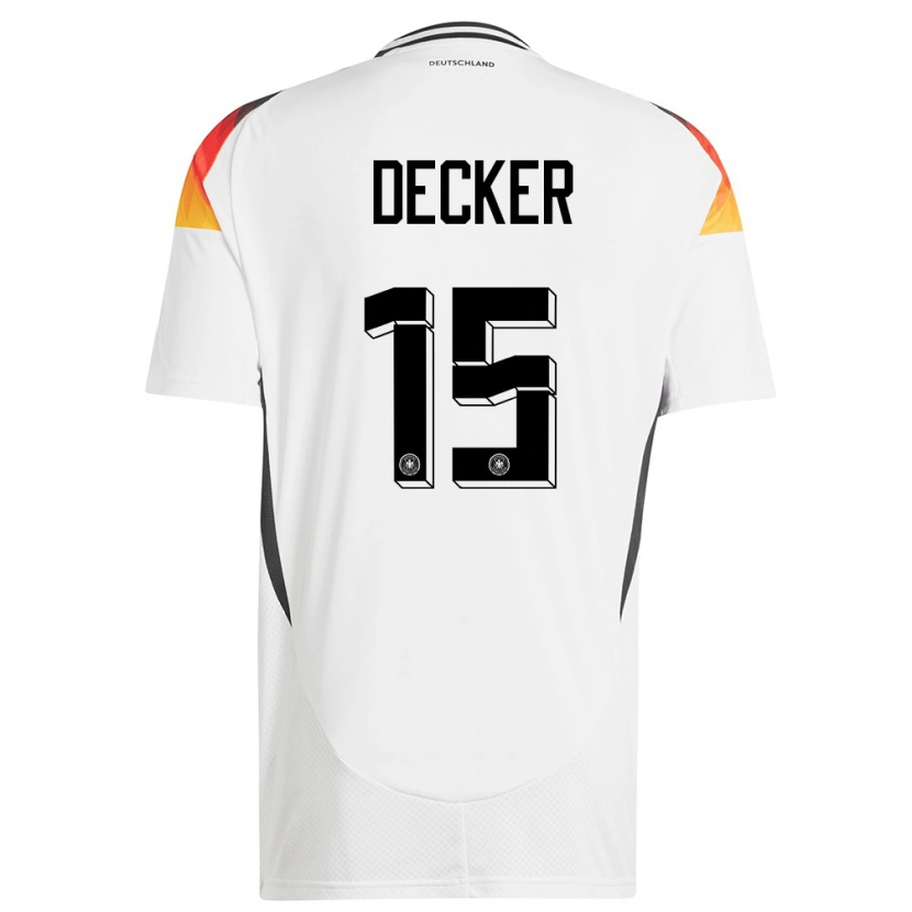 Danxen Dětské Německo Elias Decker #15 Bílý Domů Hráčské Dresy 24-26 Dres