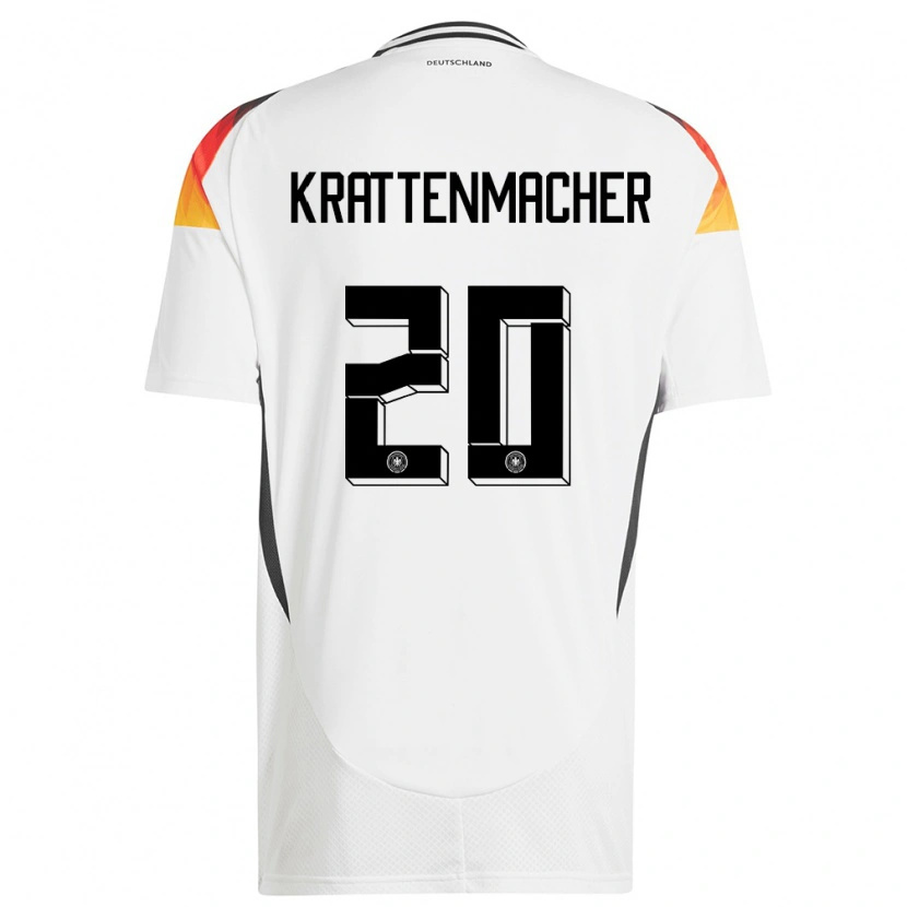 Danxen Dětské Německo Maurice Krattenmacher #20 Bílý Domů Hráčské Dresy 24-26 Dres