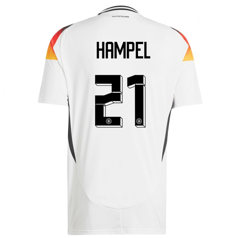 Danxen Dětské Německo Luca Hampel #21 Bílý Domů Hráčské Dresy 24-26 Dres