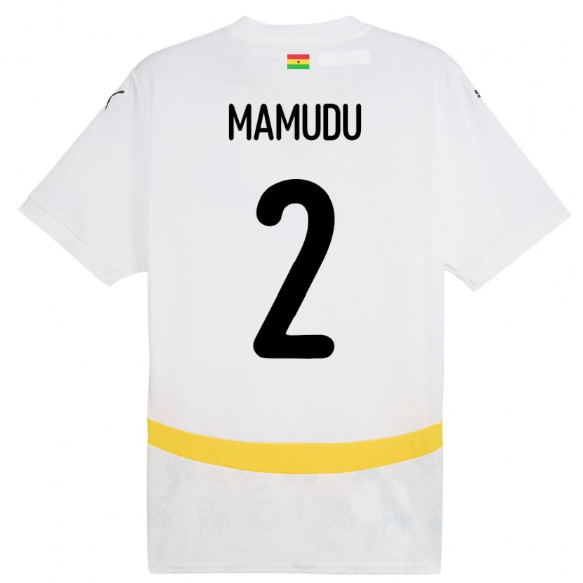 Danxen Dětské Ghana Kamaradini Mamudu #2 Bílý Domů Hráčské Dresy 24-26 Dres