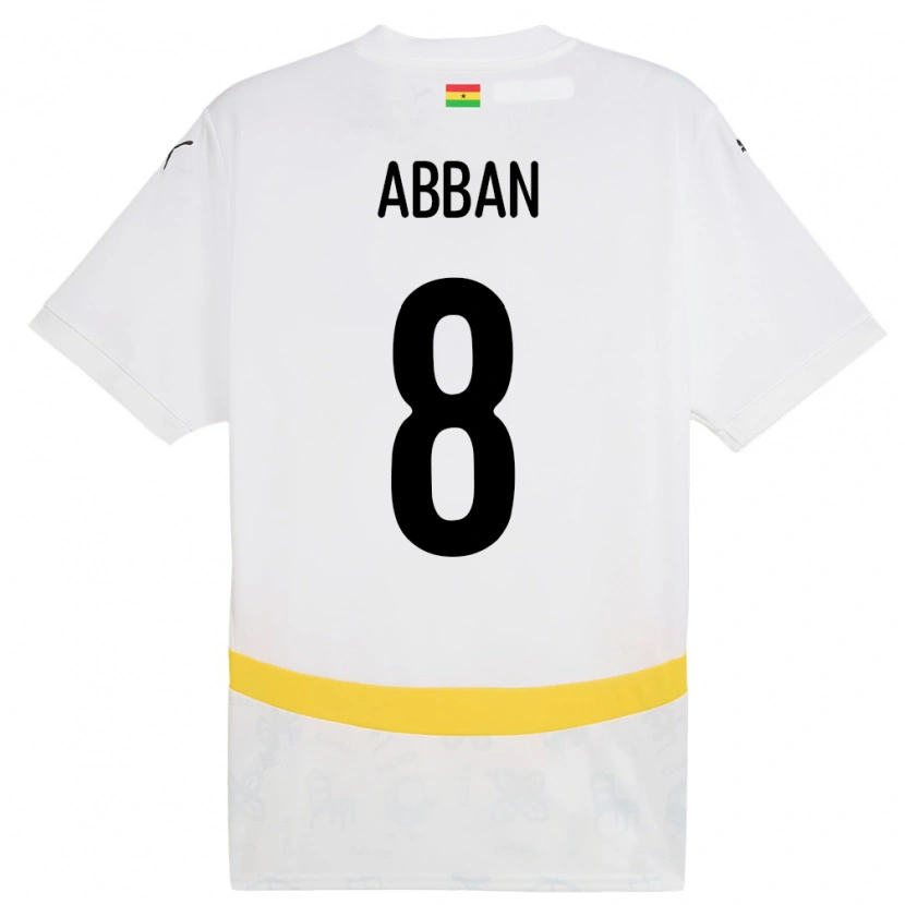 Danxen Dětské Ghana Ebenezer Abban #8 Bílý Domů Hráčské Dresy 24-26 Dres