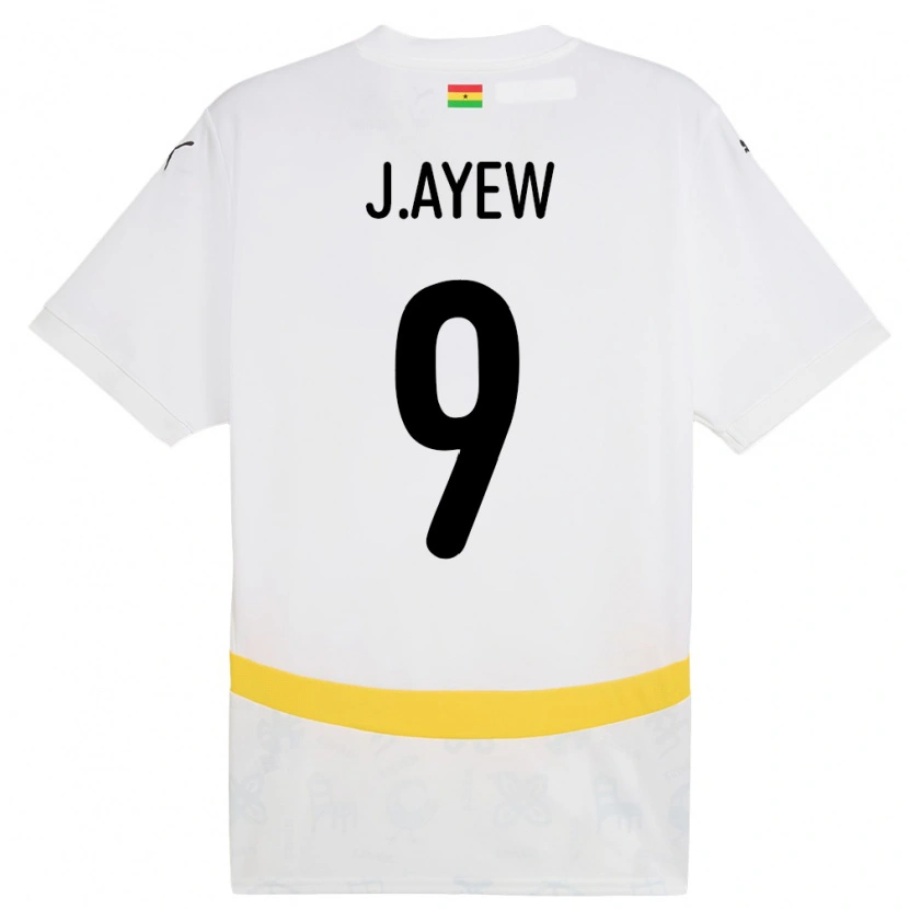 Danxen Dětské Ghana Jordan Ayew #9 Bílý Domů Hráčské Dresy 24-26 Dres