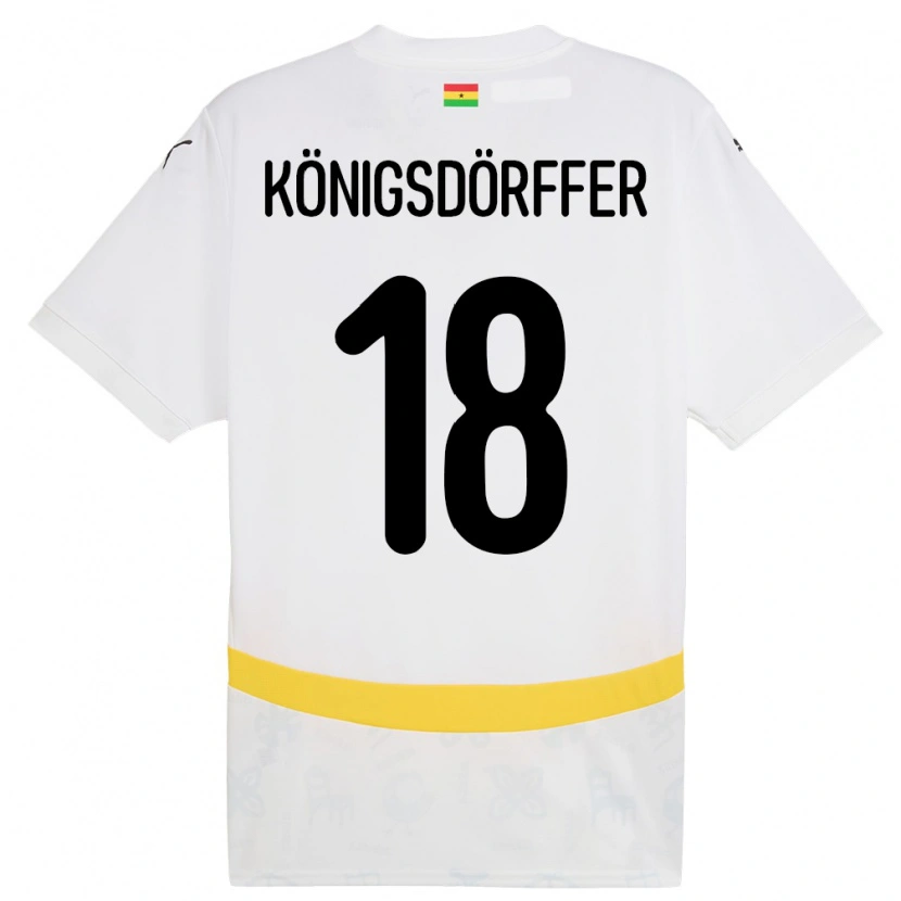 Danxen Dětské Ghana Ransford Königsdörffer #18 Bílý Domů Hráčské Dresy 24-26 Dres