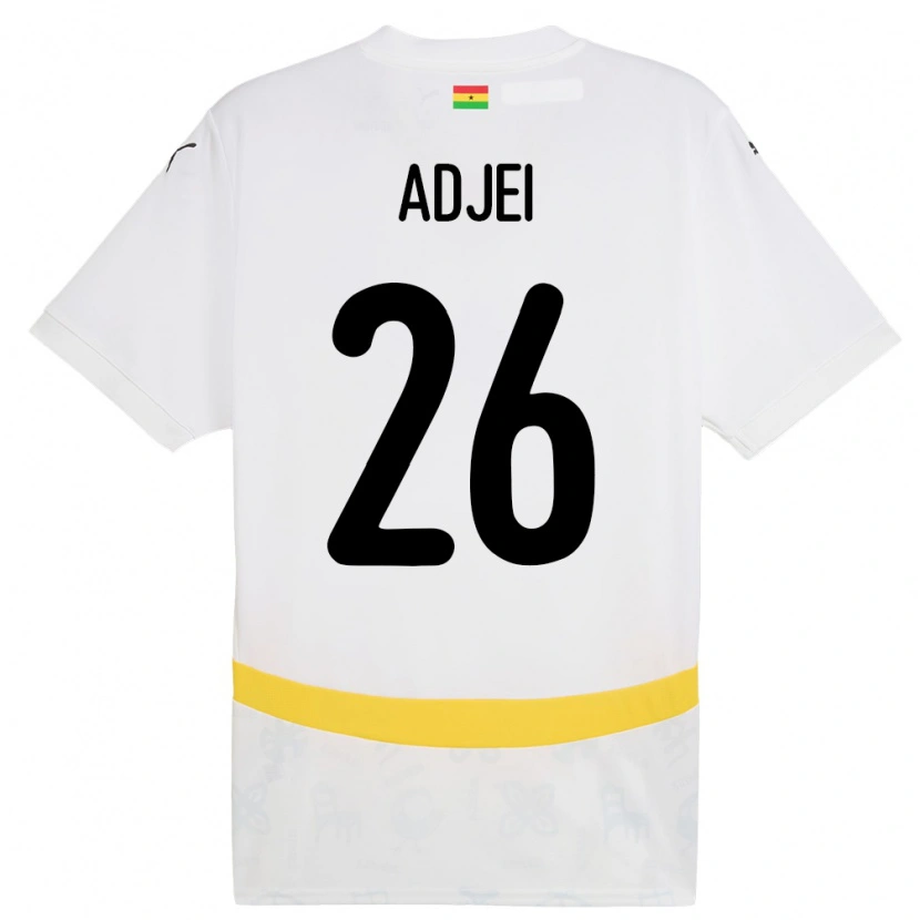 Danxen Dětské Ghana Nathaniel Adjei #26 Bílý Domů Hráčské Dresy 24-26 Dres