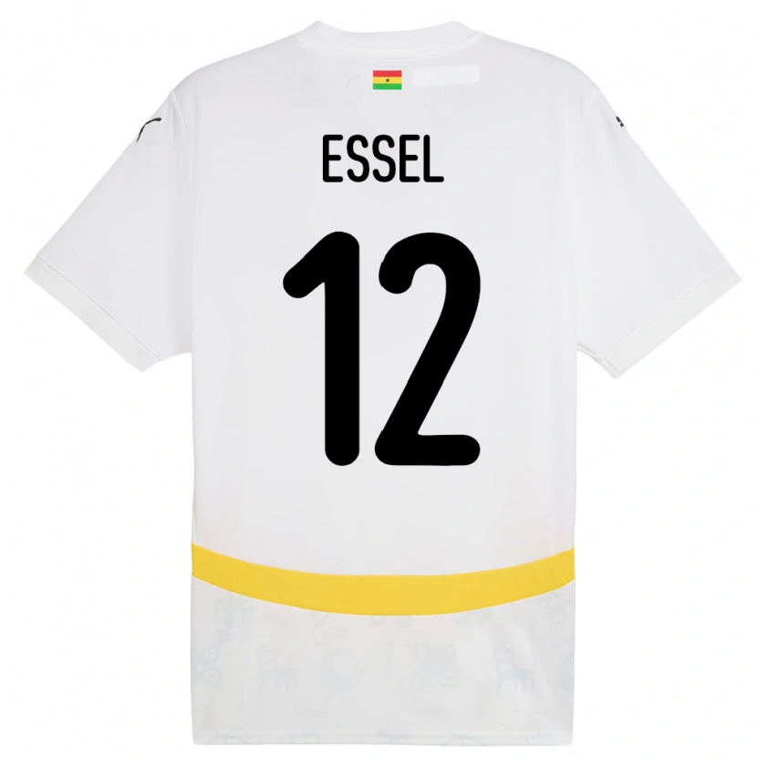 Danxen Dětské Ghana Aaron Essel #12 Bílý Domů Hráčské Dresy 24-26 Dres