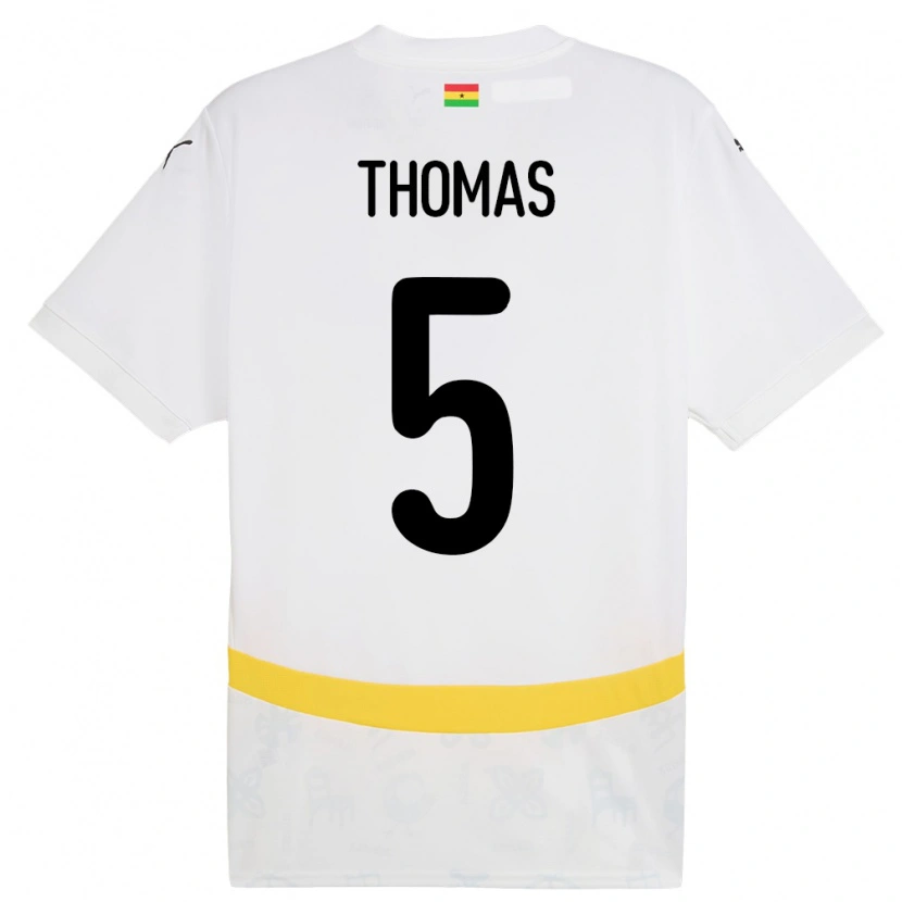 Danxen Dětské Ghana Thomas Partey #5 Bílý Domů Hráčské Dresy 24-26 Dres