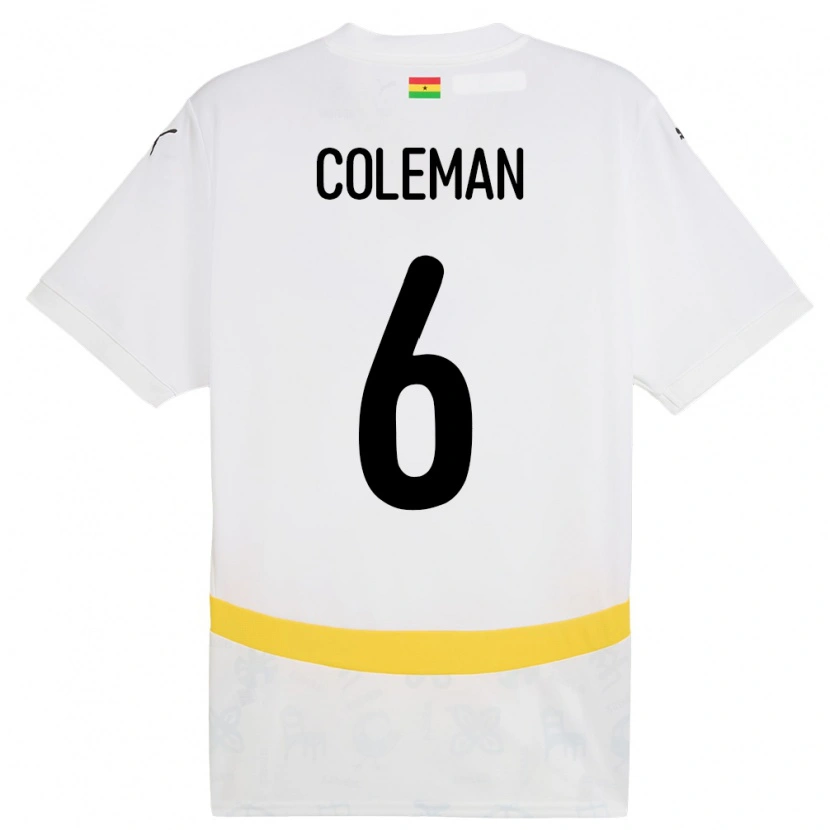 Danxen Dětské Ghana Ellen Coleman #6 Bílý Domů Hráčské Dresy 24-26 Dres