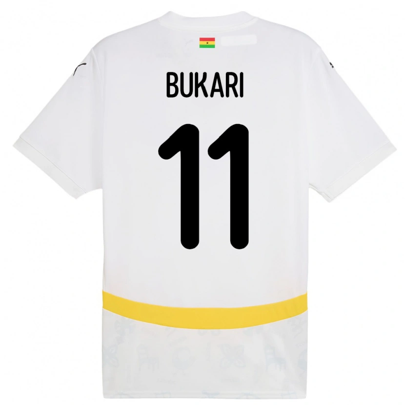 Danxen Dětské Ghana Osman Bukari #11 Bílý Domů Hráčské Dresy 24-26 Dres