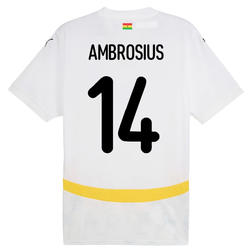 Danxen Dětské Ghana Stephan Ambrosius #14 Bílý Domů Hráčské Dresy 24-26 Dres