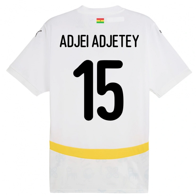 Danxen Dětské Ghana Jonas Adjei Adjetey #15 Bílý Domů Hráčské Dresy 24-26 Dres