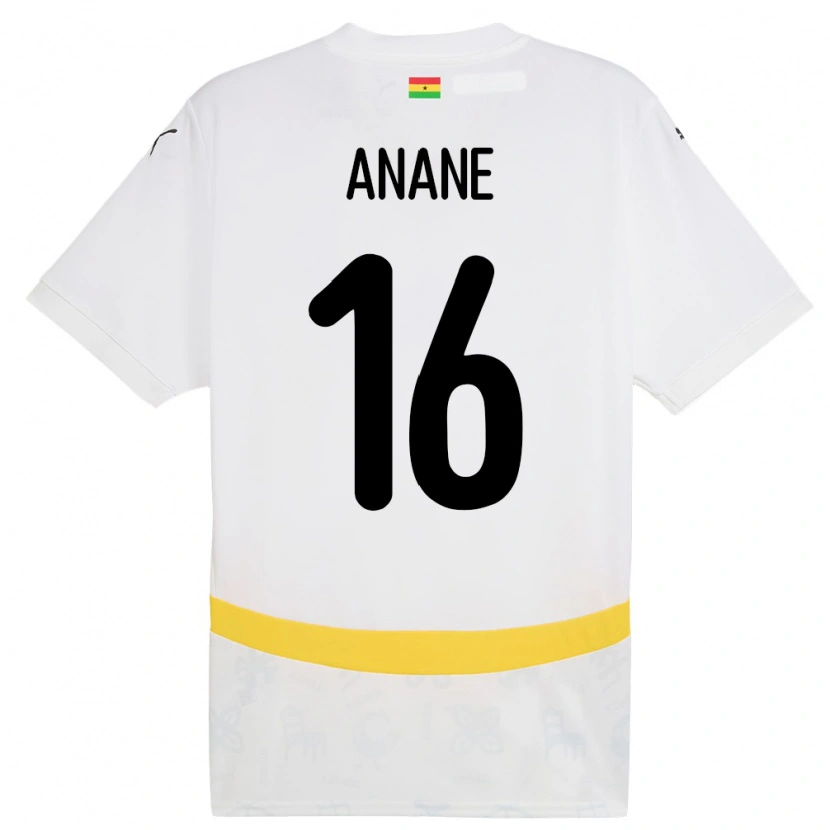 Danxen Dětské Ghana Vincent Anane #16 Bílý Domů Hráčské Dresy 24-26 Dres