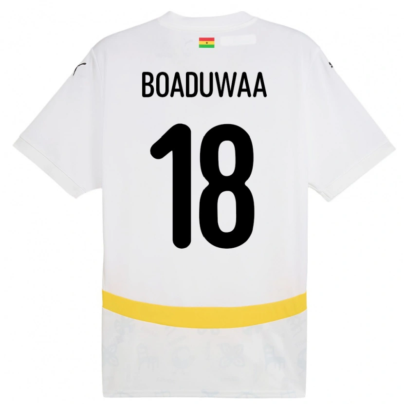 Danxen Dětské Ghana Doris Boaduwaa #18 Bílý Domů Hráčské Dresy 24-26 Dres