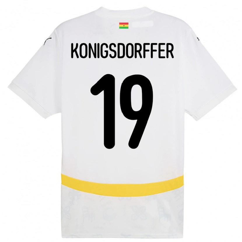 Danxen Dětské Ghana Ransford-Yeboah Konigsdorffer #19 Bílý Domů Hráčské Dresy 24-26 Dres