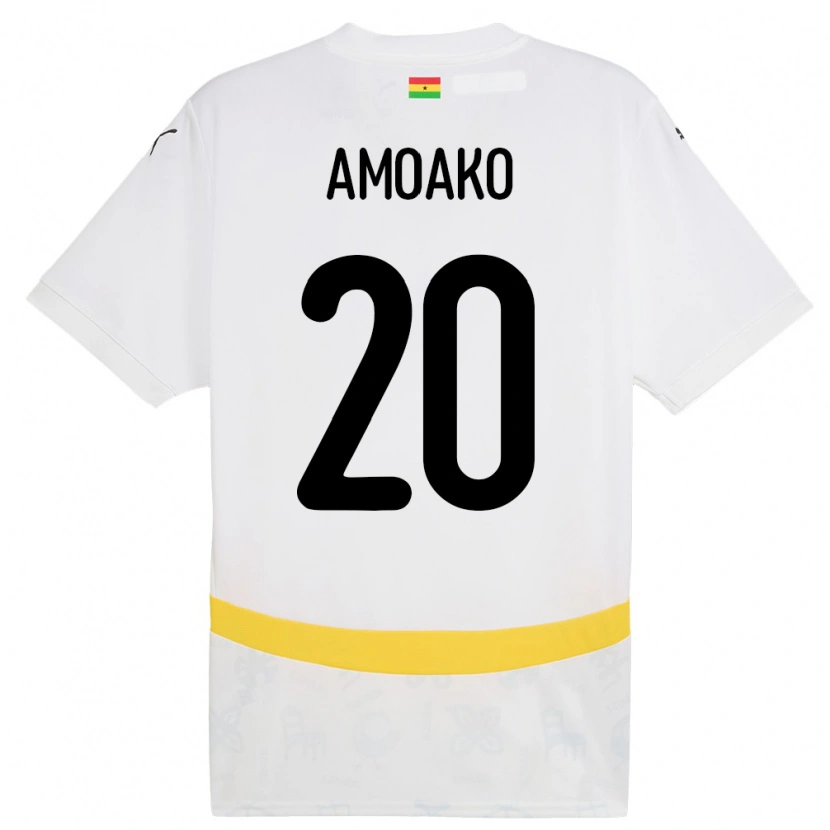 Danxen Dětské Ghana Linda Amoako #20 Bílý Domů Hráčské Dresy 24-26 Dres