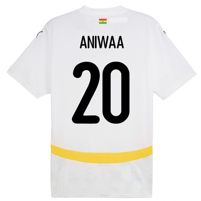 Danxen Dětské Ghana Louisa Aniwaa #20 Bílý Domů Hráčské Dresy 24-26 Dres