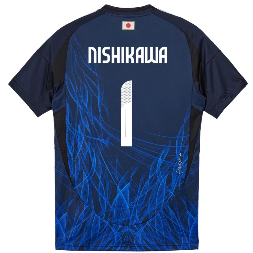 Danxen Dětské Japonsko Genki Nishikawa #1 Tmavě Modrá Domů Hráčské Dresy 24-26 Dres