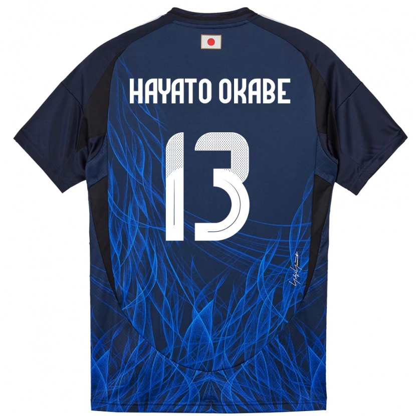 Danxen Dětské Japonsko Tariqkani Hayato Okabe #13 Tmavě Modrá Domů Hráčské Dresy 24-26 Dres