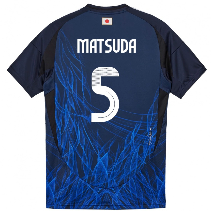 Danxen Dětské Japonsko Hayate Matsuda #5 Tmavě Modrá Domů Hráčské Dresy 24-26 Dres