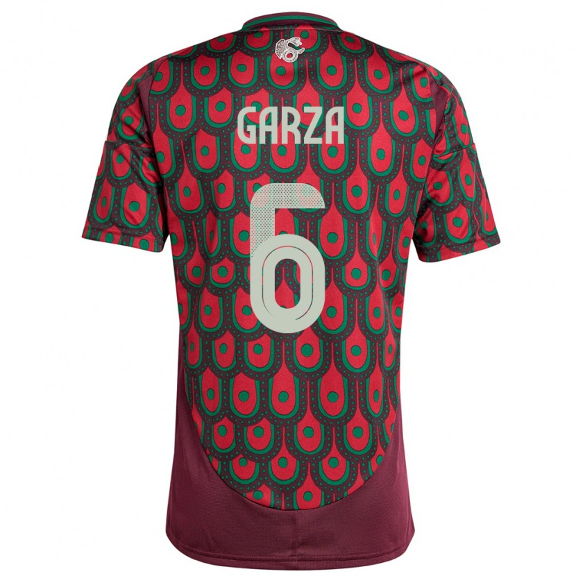 Danxen Dětské Mexiko César Garza #6 Maroon Domů Hráčské Dresy 24-26 Dres