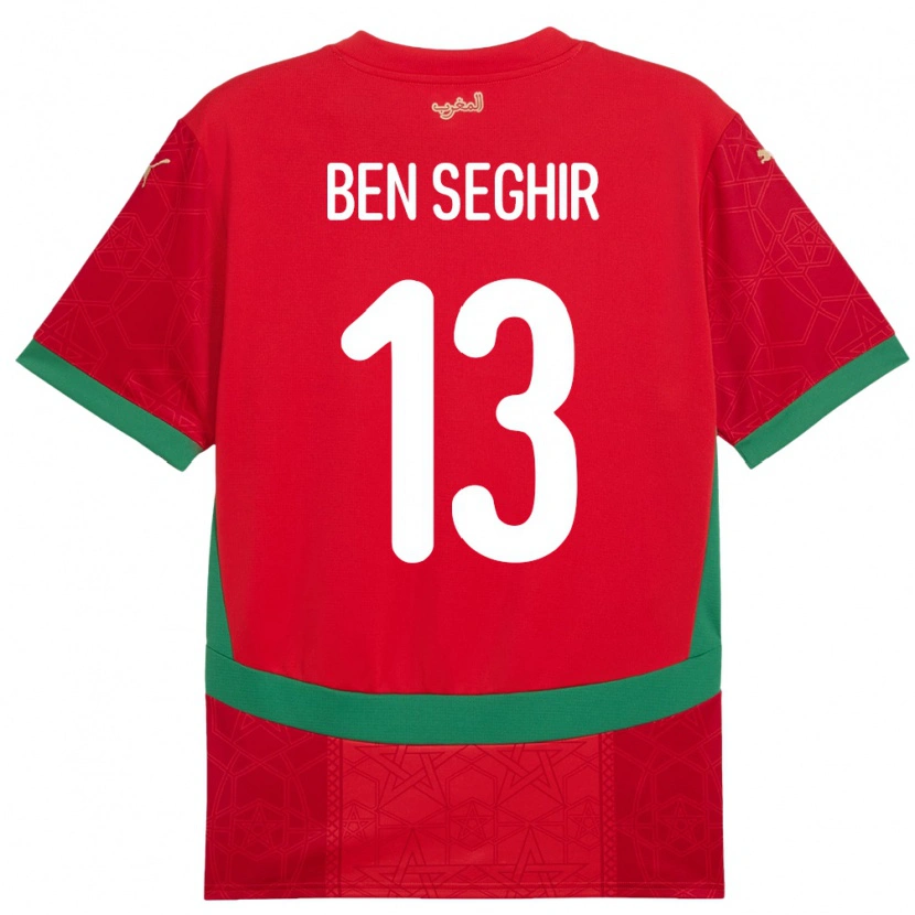 Danxen Dětské Maroko Eliesse Ben Seghir #13 Červený Domů Hráčské Dresy 24-26 Dres