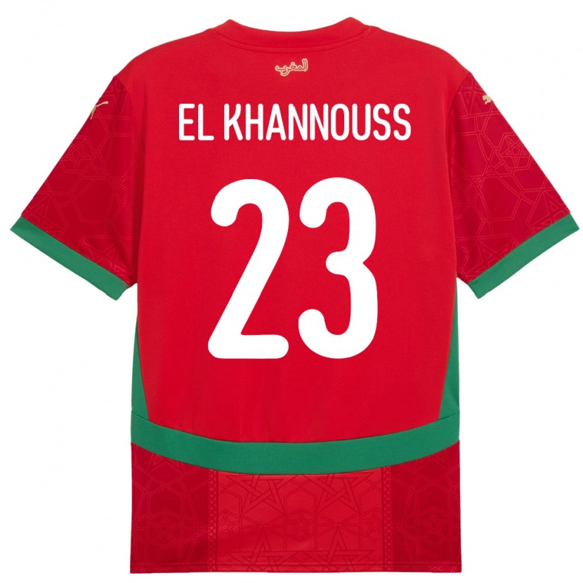 Danxen Dětské Maroko Bilal El Khannouss #23 Červený Domů Hráčské Dresy 24-26 Dres