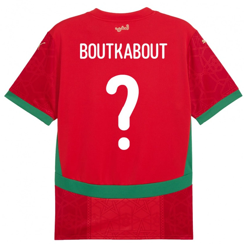 Danxen Dětské Maroko Amir Boutkabout #0 Červený Domů Hráčské Dresy 24-26 Dres