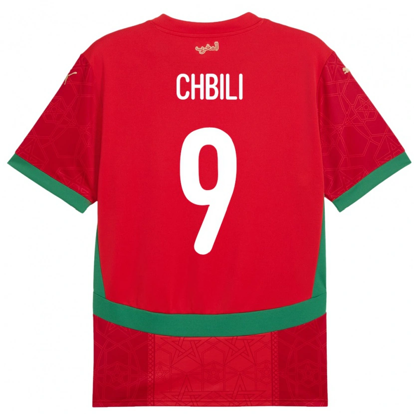Danxen Dětské Maroko Ismail Chbili #9 Červený Domů Hráčské Dresy 24-26 Dres