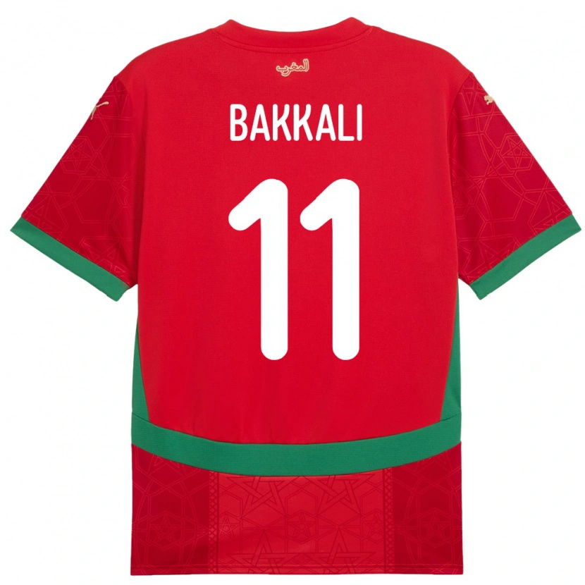 Danxen Dětské Maroko Mohamade Bakkali #11 Červený Domů Hráčské Dresy 24-26 Dres