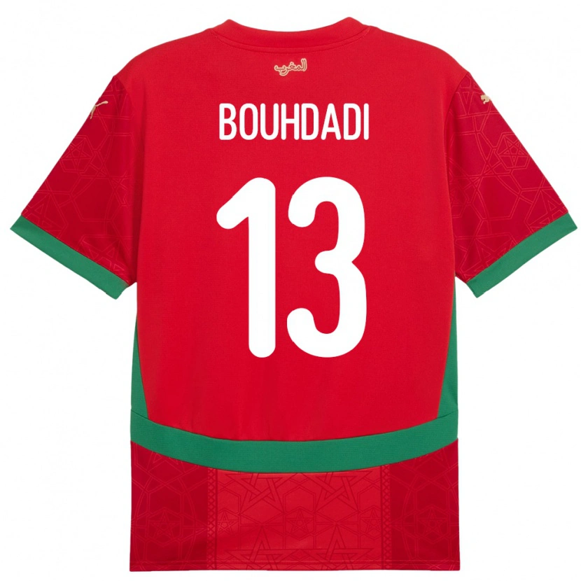 Danxen Dětské Maroko Adam Bouhdadi #13 Červený Domů Hráčské Dresy 24-26 Dres