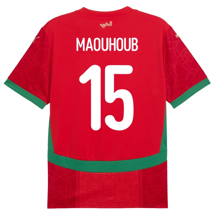 Danxen Dětské Maroko El Mehdi Maouhoub #15 Červený Domů Hráčské Dresy 24-26 Dres