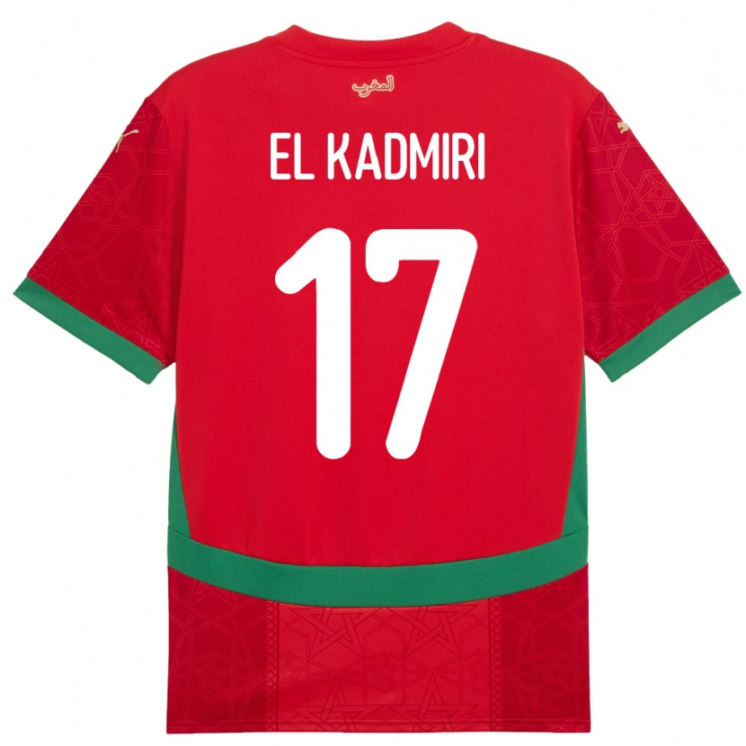 Danxen Dětské Maroko Ugo Lamare El Kadmiri #17 Červený Domů Hráčské Dresy 24-26 Dres