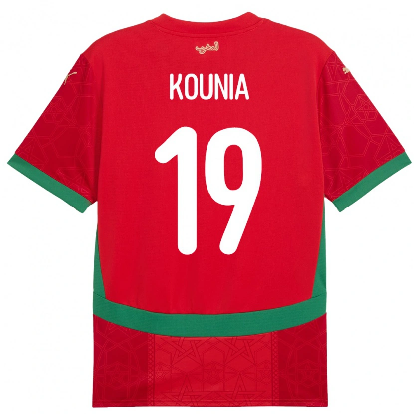 Danxen Dětské Maroko Houssam Kounia #19 Červený Domů Hráčské Dresy 24-26 Dres
