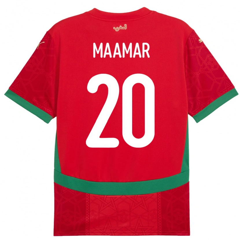 Danxen Dětské Maroko Ali Maamar #20 Červený Domů Hráčské Dresy 24-26 Dres