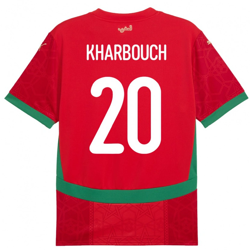 Danxen Dětské Maroko Yahya Kharbouch #20 Červený Domů Hráčské Dresy 24-26 Dres