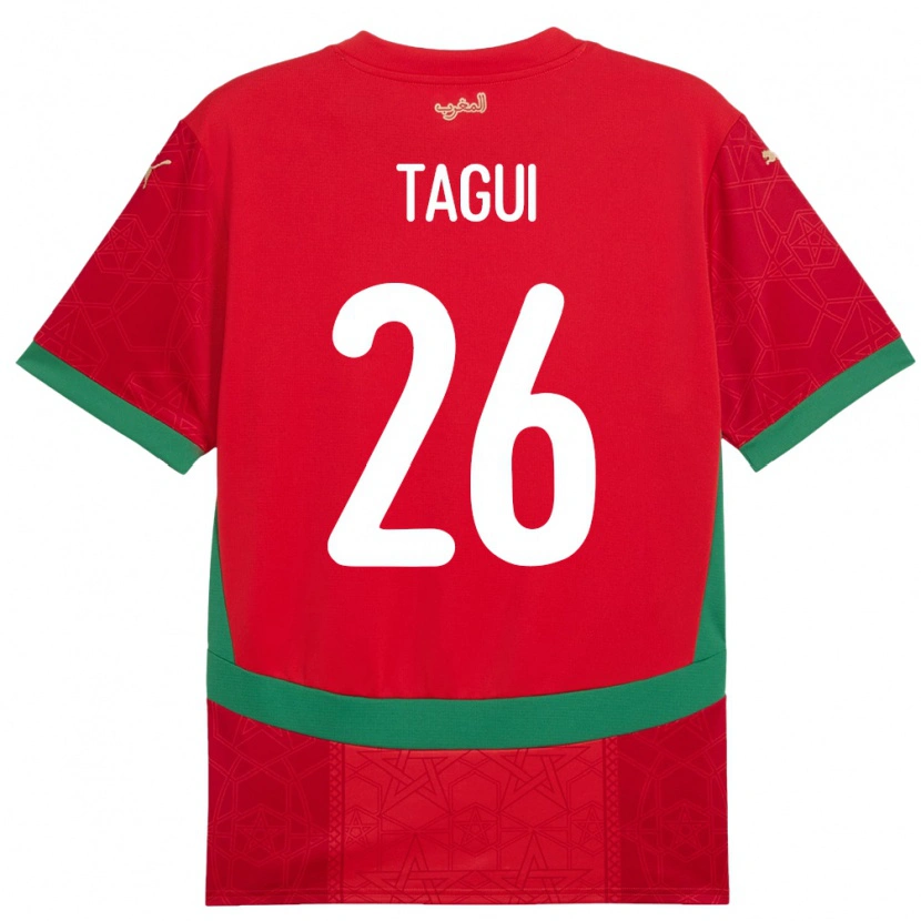 Danxen Dětské Maroko Salah-Eddine Tagui #26 Červený Domů Hráčské Dresy 24-26 Dres