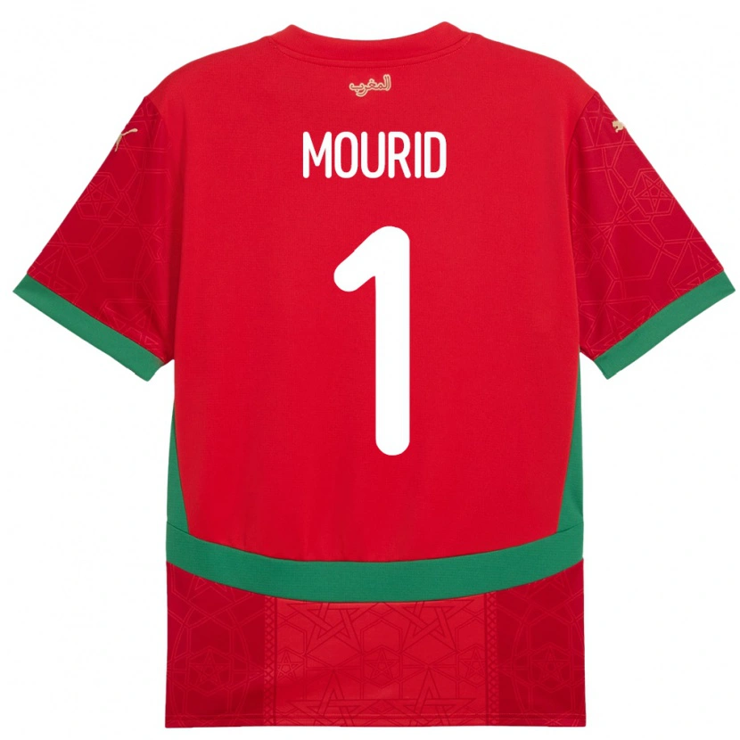Danxen Dětské Maroko Taha Mourid #1 Červený Domů Hráčské Dresy 24-26 Dres