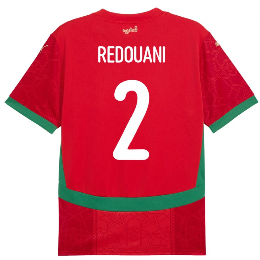 Danxen Dětské Maroko Zineb Redouani #2 Červený Domů Hráčské Dresy 24-26 Dres
