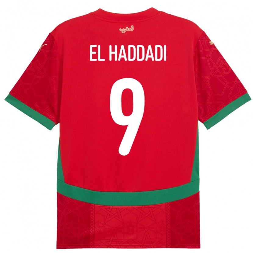 Danxen Dětské Maroko Munir El Haddadi #9 Červený Domů Hráčské Dresy 24-26 Dres