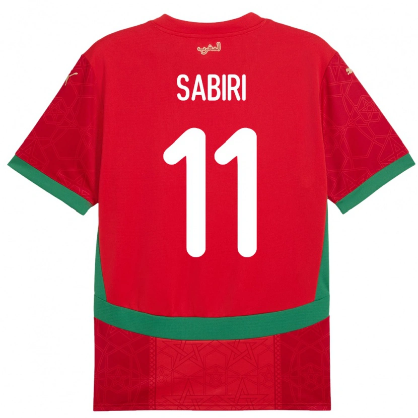 Danxen Dětské Maroko Abdelhamid Sabiri #11 Červený Domů Hráčské Dresy 24-26 Dres
