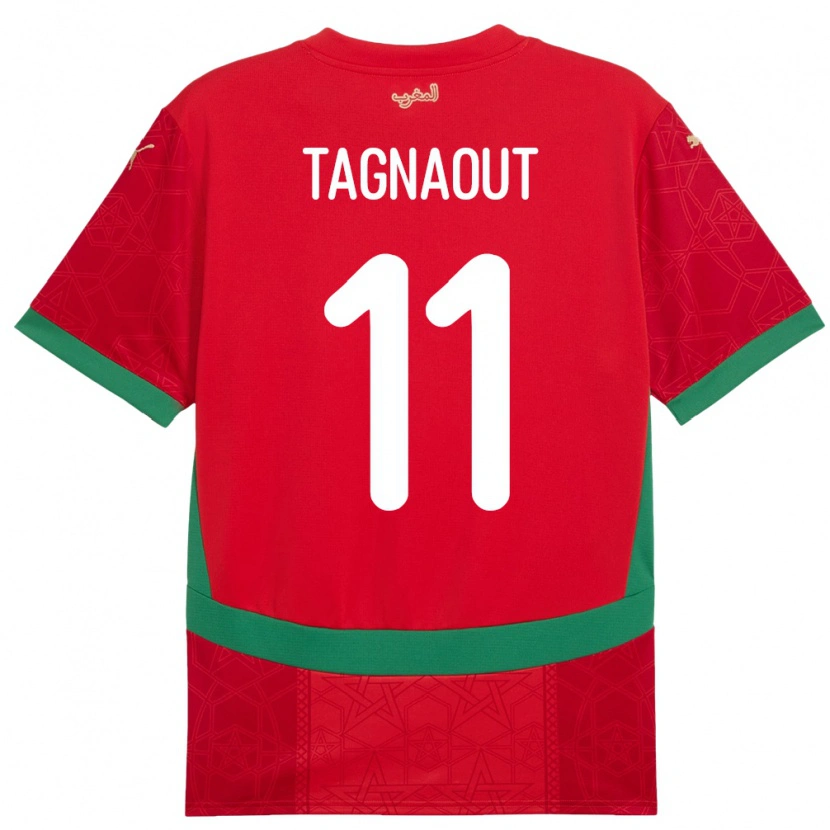 Danxen Dětské Maroko Fatima Tagnaout #11 Červený Domů Hráčské Dresy 24-26 Dres