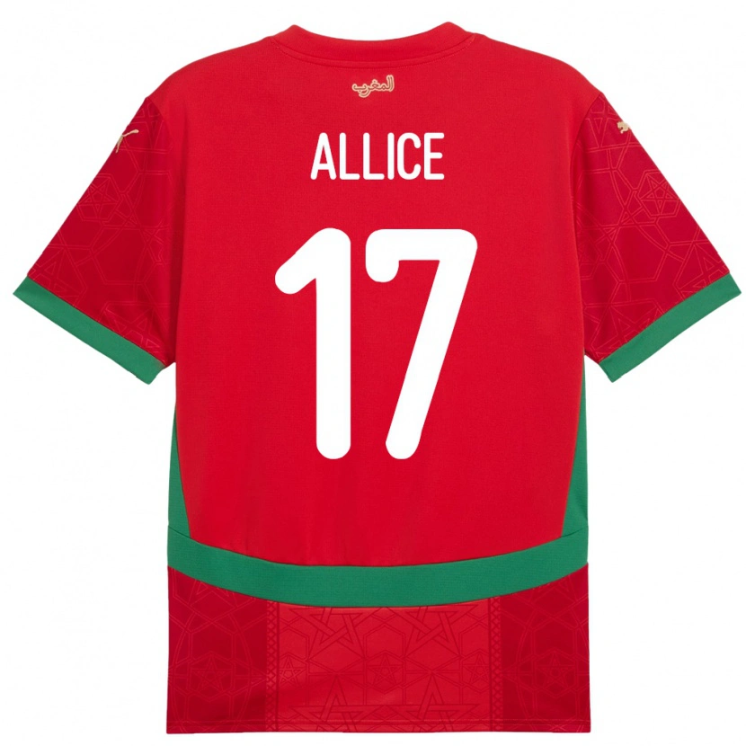 Danxen Dětské Maroko Eva Allice #17 Červený Domů Hráčské Dresy 24-26 Dres